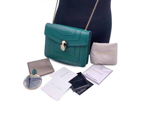 BVLGARI Borsa a Tracolla in Pelle Col. Verde Serpenti S