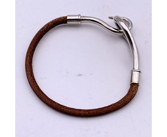 HERMES Bracciale in Pelle Col. Marrone Jumbo Hook