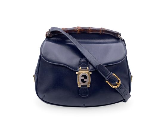 GUCCI Borsa a Tracolla Vintage in Pelle Col. Blu M