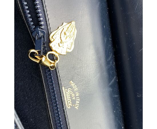 GUCCI Borsa a Tracolla Vintage in Pelle Col. Blu M