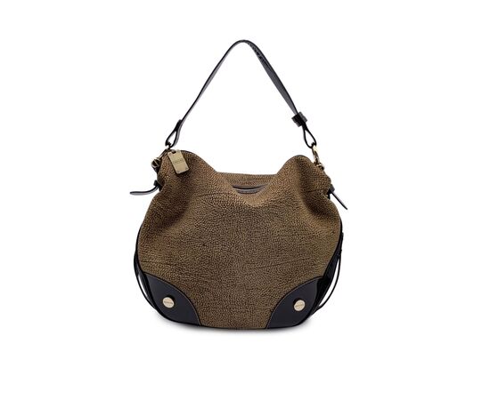 BORBONESE Borsa Hobo in Camoscio Col. Marrone M