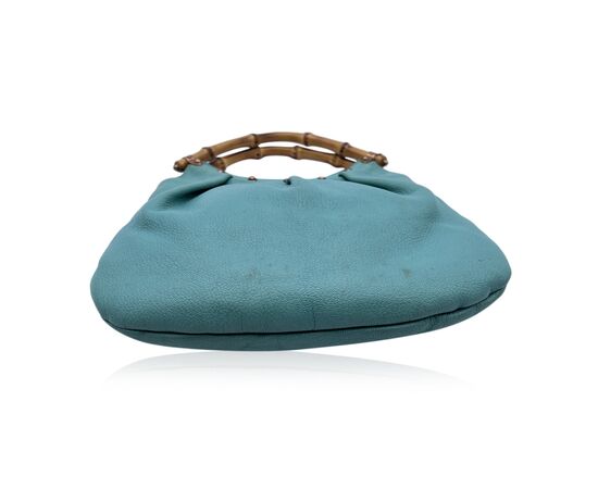 GUCCI Borsa Hobo in Pelle Col. Turchese Bamboo M