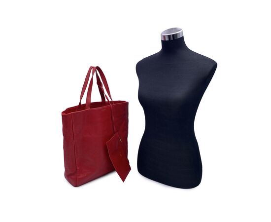 SAINT LAURENT Borsa Shopper in Pelle Col. Rosso M