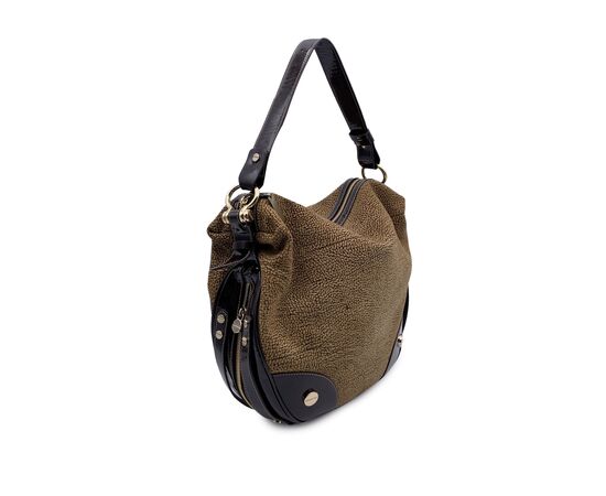 BORBONESE Borsa Hobo in Camoscio Col. Marrone M