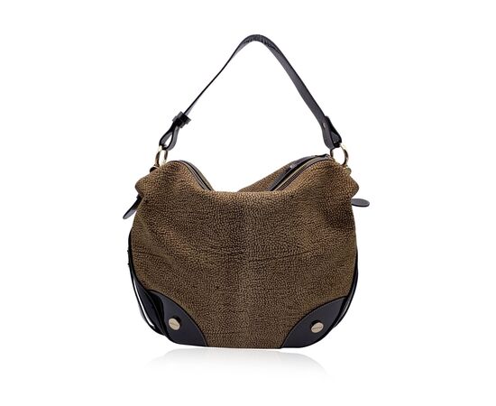 BORBONESE Borsa Hobo in Camoscio Col. Marrone M