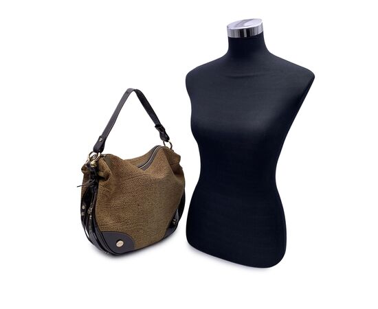 BORBONESE Borsa Hobo in Camoscio Col. Marrone M