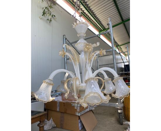 Elegante lampadario in vetro di Murano - Diametro 80 x H 90 cm - Venezia