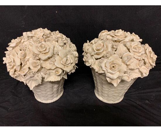 Ceramic baskets of roses     