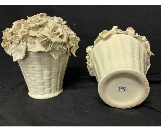 Ceramic baskets of roses     