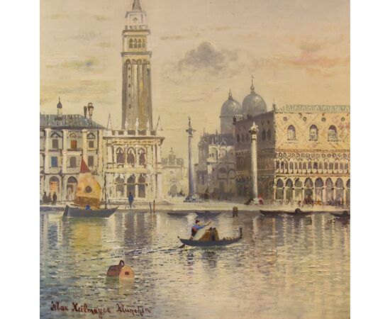 Venezia con Piazzetta San Marco e Palazzo Ducale, Maximilian Heilmaier (1869 - 1923)