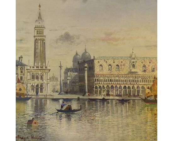 Venezia con Piazzetta San Marco e Palazzo Ducale, Maximilian Heilmaier (1869 - 1923)