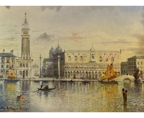 Venezia con Piazzetta San Marco e Palazzo Ducale, Maximilian Heilmaier (1869 - 1923)