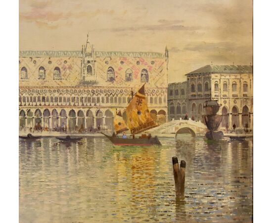 Venezia con Piazzetta San Marco e Palazzo Ducale, Maximilian Heilmaier (1869 - 1923)