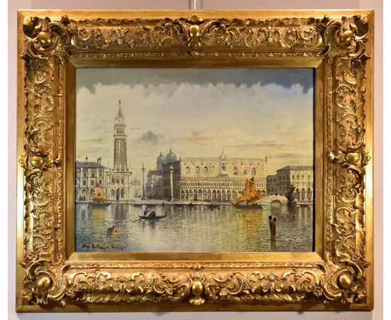 Venezia con Piazzetta San Marco e Palazzo Ducale, Maximilian Heilmaier (1869 - 1923)