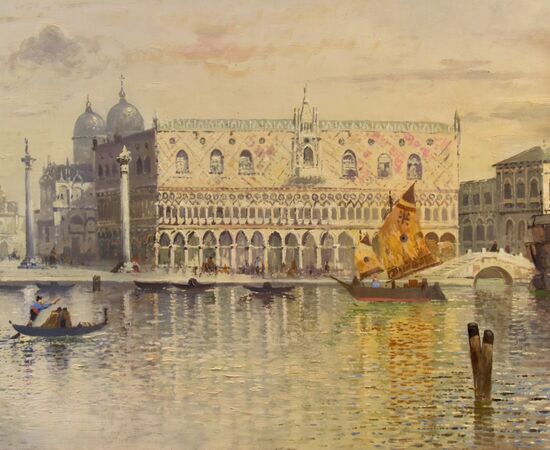 Venezia con Piazzetta San Marco e Palazzo Ducale, Maximilian Heilmaier (1869 - 1923)