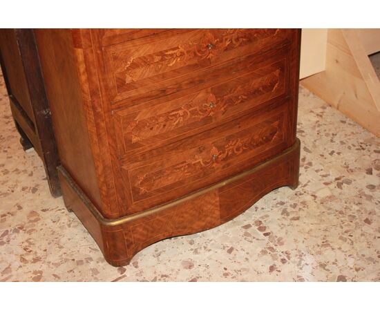 Secretaire stile Transizione del 1800 riccamente Intarsiato