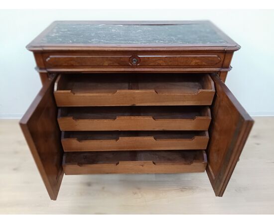 Credenza umbertina in noce - fine 800 - cassettiera -credenzina- cassettone