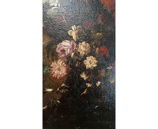 COPPIA DI DIPINTI TRIONFO DI FIORI FINE XVII SECOLO