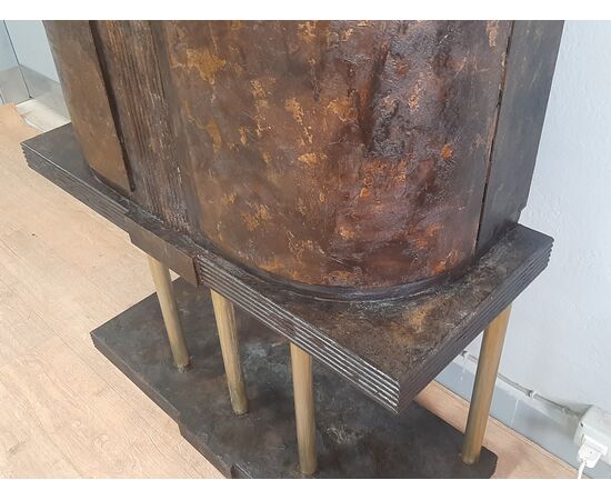 PICCOLO MOBILE BAR CABINET DESIGN MODERNO IN LACCA METALLICA ANNI 1960-70