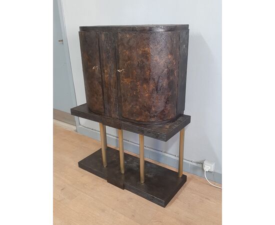 PICCOLO MOBILE BAR CABINET DESIGN MODERNO IN LACCA METALLICA ANNI 1960-70