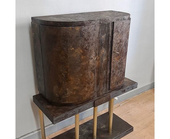 PICCOLO MOBILE BAR CABINET DESIGN MODERNO IN LACCA METALLICA ANNI 1960-70