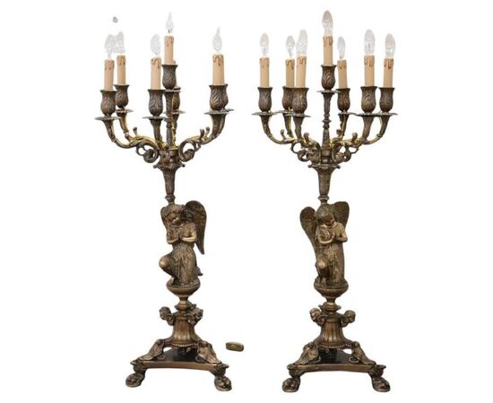 Coppia di candelabri in bronzo Secolo XIX PREZZO TRATTABILE