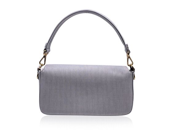 FENDI Borsa a Tracolla in Cotone Col. Grigio Baguette M