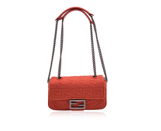 FENDI Borsa a Tracolla in Tela Col. Arancione S