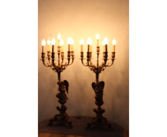 Coppia di candelabri in bronzo Secolo XIX PREZZO TRATTABILE