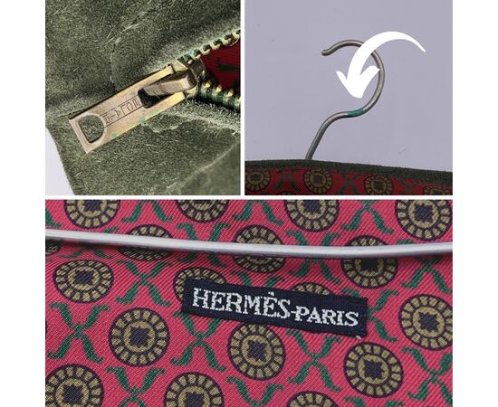 HERMES Borsa da Viaggio Vintage in Pelle Scamosciata Col. Verde Not Applicable M