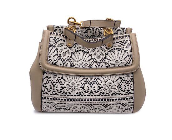 DOLCE & GABBANA Borsa a Mano in Pelle Col. Beige Sicily L