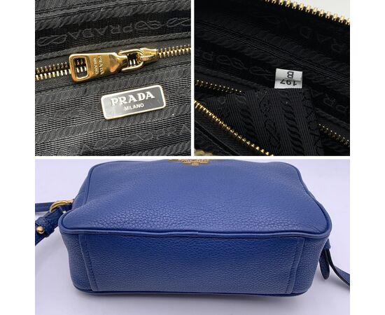 PRADA Borsa a Tracolla in Pelle Col. Blu S