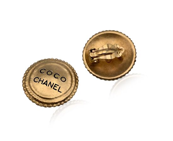 CHANEL Orecchini Vintage in Metallo Col. Oro