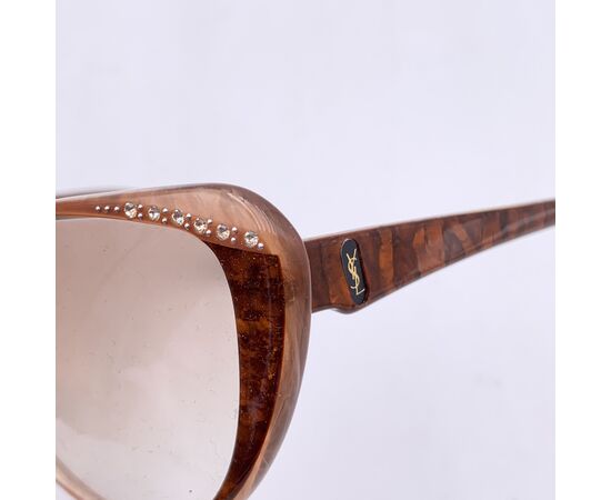 YVES SAINT LAURENT Occhiali da Sole Vintage in Acetato Col. Marrone 8704 PO 74