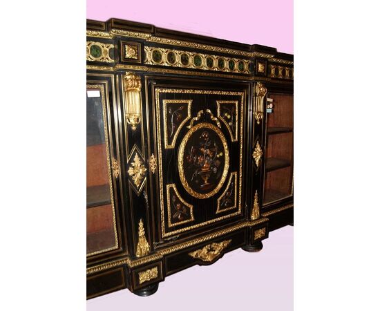 Stupendo Servante Boulle del 1800 con bronzi e pietre dure semipreziose 