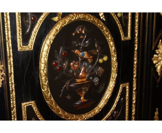 Stupendo Servante Boulle del 1800 con bronzi e pietre dure semipreziose 