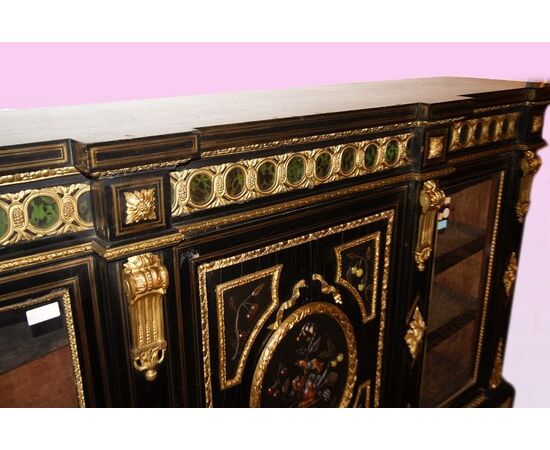 Stupendo Servante Boulle del 1800 con bronzi e pietre dure semipreziose 