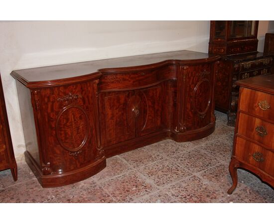 Grande servante sideboard credenza inglese stile Vittoriano del 1800 in mogano