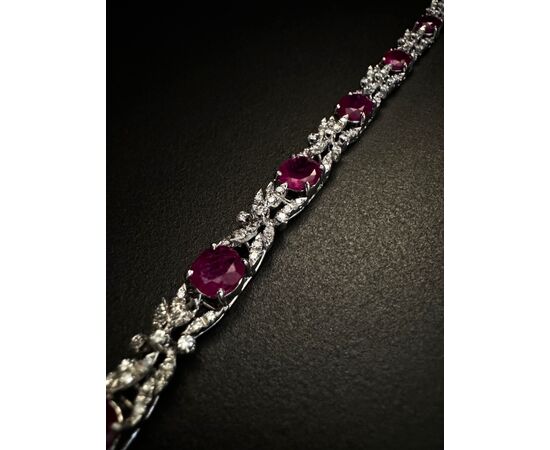 Bracciale  con Rubini  14 ct  e  Diamanti 