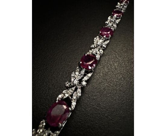 Bracciale  con Rubini  14 ct  e  Diamanti 