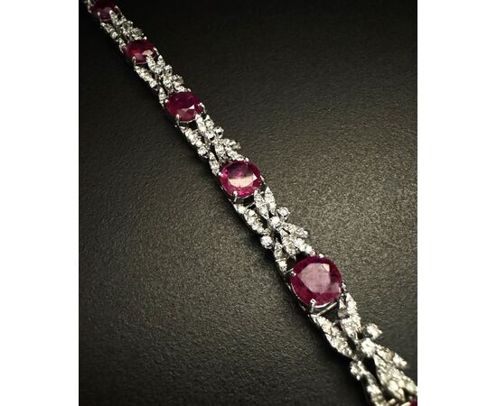 Bracciale  con Rubini  14 ct  e  Diamanti 