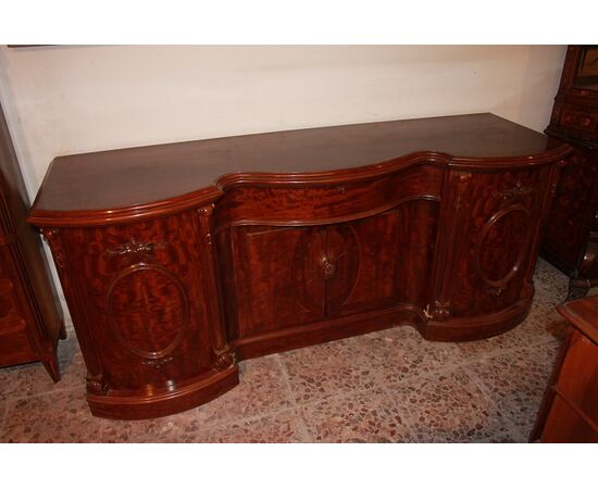 Grande servante sideboard credenza inglese stile Vittoriano del 1800 in mogano