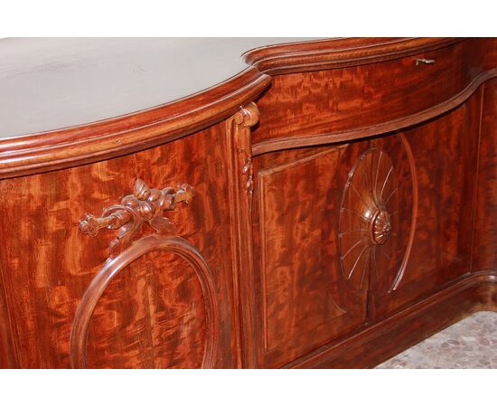 Grande servante sideboard credenza inglese stile Vittoriano del 1800 in mogano