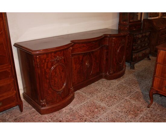 Grande servante sideboard credenza inglese stile Vittoriano del 1800 in mogano