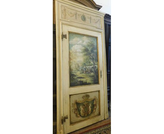 PTS878 - N. 2 Porte in legno laccato, con telaio, luce cm L 93 x H 200  