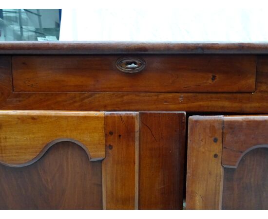 Credenza a tre porte Luigi XVI fine 1700 in noce massello Francia