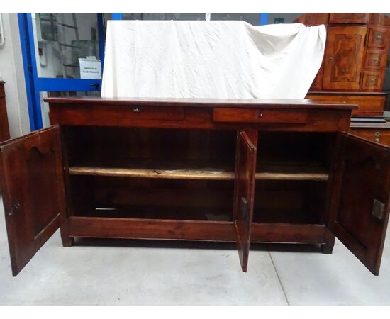 Credenza a tre porte Luigi XVI fine 1700 in noce massello Francia