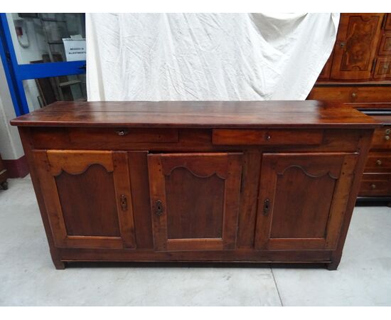 Credenza a tre porte Luigi XVI fine 1700 in noce massello Francia