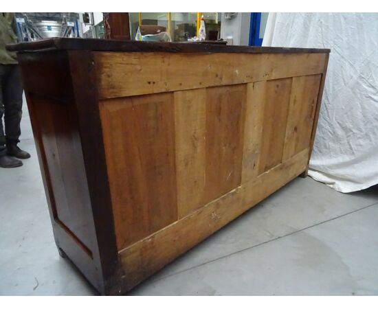 Credenza a tre porte Luigi XVI fine 1700 in noce massello Francia