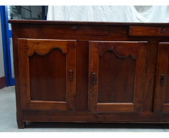 Credenza a tre porte Luigi XVI fine 1700 in noce massello Francia